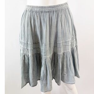 Silvia Suarez Gray A-Line Skirt Size S High Waist Casual Boho Classic Pleated